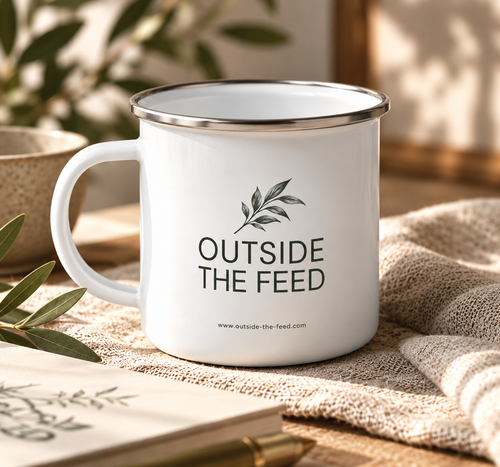 Outside The Feed Enamel Mug