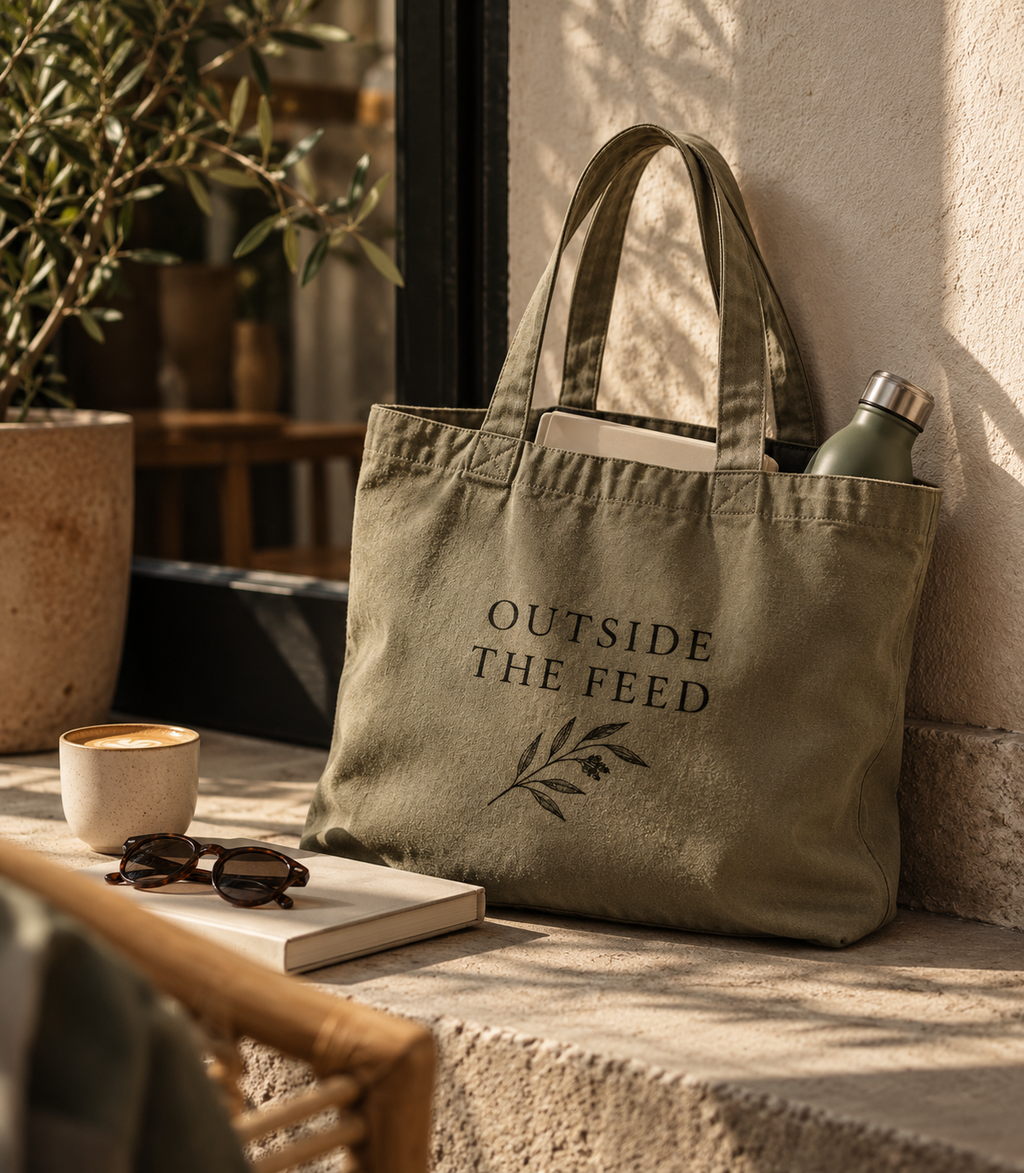 OUTSIDE THE FEED Premium tote
